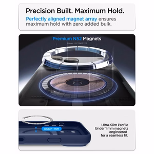 Spigen Ultra Hybrid MagSafe -suojakuori iPhone 18 Pro / 17 Pro -malleille, tummansininen