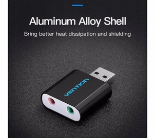 Vention USB Ulkoinen Äänikortti musta metallinen