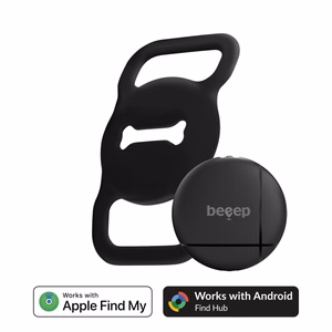 Beeep OneTag -paikannin koiralle, Apple Find My / Android, musta