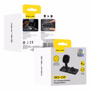 Blavec Induktiolaturi BQI-02 Qi 15W magneettinen Magsafe 3-in-1 Apple/Samsung Watch (BQI02-QIMB) musta