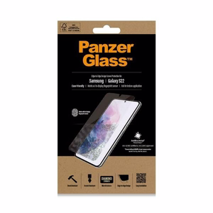 PanzerGlass E2E Microfracture antibakteerinen suojalasi Samsung Galaxy S22 - mustalla kehyksellä