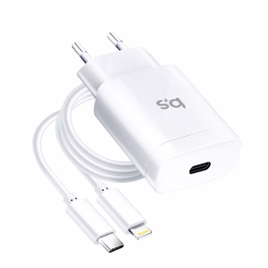 Puhelinlaturi Blue Star USB C QC4.0 PD 3A 18W + kaapeli USB C - Lightning TFK-TC-1099C valkoinen