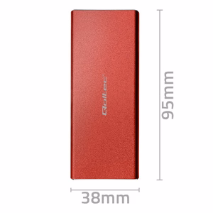 Qoltec 51831 Enclosure | M.2 SSD drive | SATA | NGFF| USB 3.0 | Super speed 5Gb/s | 2TB | Red