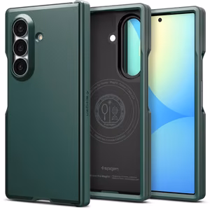 Spigen Tough Armor Pro MagFit MagSafe -suojakuori mallille Samsung Galaxy Z Fold 8 Ultra – tummanvihreä