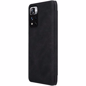 Nillkin Qin Asia Asia Xiaomi Redmi Note 11 Pro + (Kiina) / Redmi Note 11 Pro (Kiina) / Mi11i HyperCharge Camera Protector Holster Cover Flip Case Musta