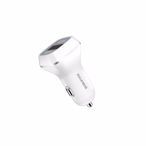 Borofone BZ3 Joyroad autolaturi 2 USB-A-liitännällä, 12 W, digitaalinäytöllä, valkoinen