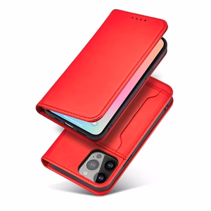 Magnet Card Case case for Samsung Galaxy S23+ flip cover wallet stand red