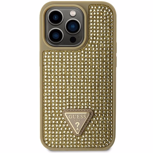 Guess GUHCP14LHDGTPD iPhone 14 Pro 6.1 kultainen/kultainen kovakuori Rhinestone Triangle