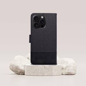 Flip-suojakuori iPhone 16 PRO:lle Gomma Book musta