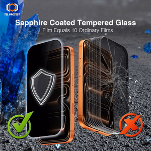 Karkaistu lasi Tel Protect 10X Privacy DLC Diamond Coating iPhone 16 Pro/17:lle