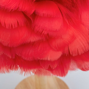 Table lamp bedside feather Art Deco red CBDPH