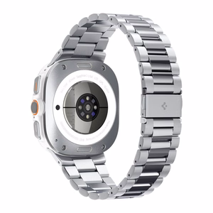 Spigen Modern Fit Band -metalliranneke Samsung Galaxy Watch Ultra 47 mm -kellolle, hopea