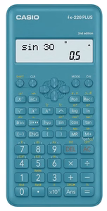 CASIO tieteislaskin FX-220PLUS-2 sininen, 12-numeroinen näyttö