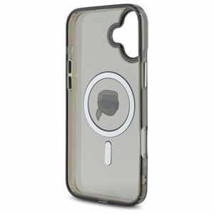 Karl Lagerfeld IML Metal Karl Head MagSafe iPhone 16 Plus Suojakuori - Musta