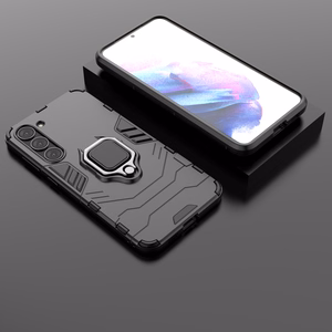 Ring Armor Suojakuori Samsung Galaxy S23+:lle panssaroitu magneettinen sormusjalusta musta
