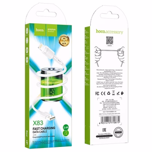 Kaapeli USB-A Lightning Hoco 2,4A 1 m X83 valkoinen