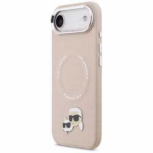 Karl Lagerfeld Karl & Choupette Pins MagSafe Suojakuori iPhone Air:lle - Vaaleanpunainen