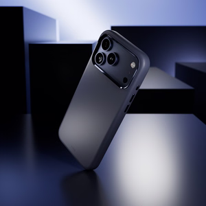 Pure Icon Mag Pro nestesilikoninen suojakuori iPhone 17 Pro Max, MagSafe-yhteensopiva, kamerasuojalla ja alumiinipainikkeilla - tummansininen