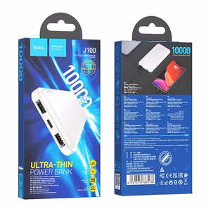 Ulkoinen akku Hoco 10000 mAh 2,1A J100 valkoinen