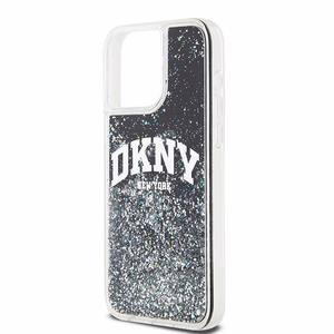 DKNY suojakuori iPhone 15 Pro Max 6,7' DKHCP15XLBNAEK musta HC nestemäiset kimalteet kaarilogolla