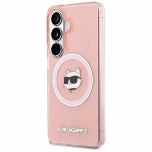 Karl Lagerfeld suojakuori IML Repeated Choupette MagSafe Samsung Galaxy S26:lle pinkki