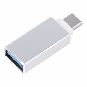 Sovitin OTG USB A 3.0 (naaras) - Type C (uros) valkoinen