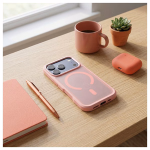 Suojakuori laitteelle iPhone 18 Pro / 17 Pro: Forcell F-Protect Smoke Hybrid Premium, MagSafe-yhteensopiva, väri: vaaleanpunainen