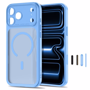 Tech-Protect MagPeak MagSafe CC suojakuori malleille iPhone 18 Pro Max / 17 Pro Max, matta vaaleansininen