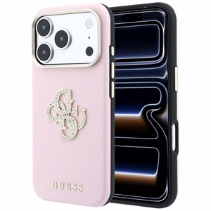 Guess Smooth & Big Strass Logo -suojakuori iPhone 18 Pro Max / 17 Pro Max – vaaleanpunainen