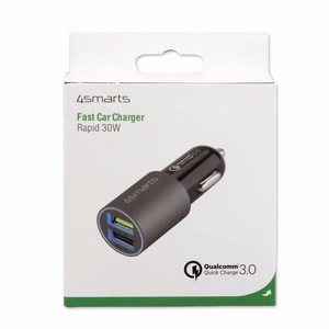 Autolaturi Rapid 30W Quick Chargella, matta harmaa