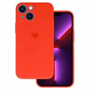 Vennus Silicone Heart Case for Iphone 14 Plus design 1 red