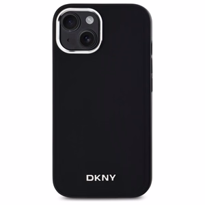 DKNY Plain Logo MagSafe iPhone 14:lle Suojakuori - Musta