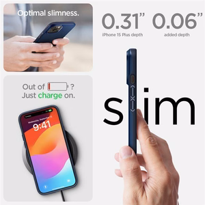 Spigen Thin Fit iPhone 15 Plus Suojakuori - Sininen
