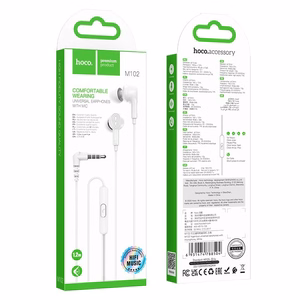 Słuchawki przewodowe douszne Jack 3,5 mm Hoco M102 białe