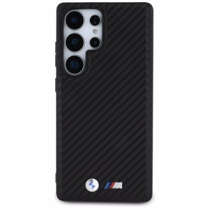 BMW Nahkainen Carbon MagSafe Suojakuori Samsung Galaxy S25 Ultralle - musta
