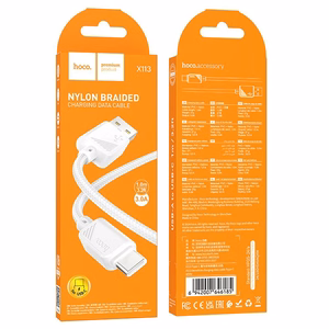 Hoco USB-A - USB-C -kaapeli 3A 1 m X113 - valkoinen