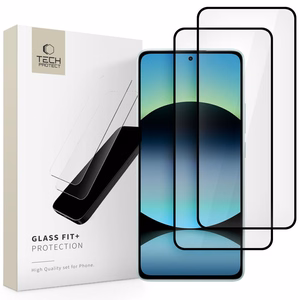 Tech-Protect Glass Fit+ 2-Pack Karkaistu lasi Xiaomi Redmi Note 14 4G / 5G:lle - musta