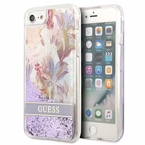 Arvaa kukka nestemäinen glitter kotelo iPhone SE 2022 / SE 2020 / 7 / 8 - lila