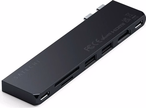 Sovitin HUB 7-in-1 2 x USB C Satechi Pro HUB Slim ST-HUCPHSD MacBookille midnight