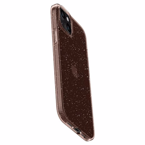 Spigen Liquid Crystal Glitter iPhone 15 Plus Suojakuori - Vaaleanpunainen/Kirkas