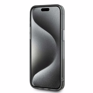 Karl Lagerfeld IML Monogram Karl & Choupette Head MagSafe Suojakuori iPhone 15 Pro Max:lle - Musta
