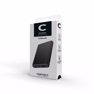 Contact Powebank 10000mAh 10W + kaapeli USB-A USB-C musta