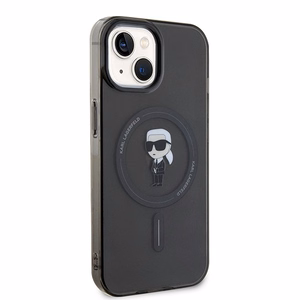 Karl Lagerfeld suojakuori iPhone 15 6,1 KLHMP15SHFCKNOK musta kovakuori IML Ikonik MagSafe
