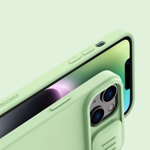 Nillkin CamShield Silky Silikonikotelo iPhone 14 Plus kotelo kameran suojus vihreä