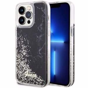 Guess GUHCP14XLCSGSGK iPhone 14 Pro Max 6.7" musta/musta hardcase Liquid Glitter Marble