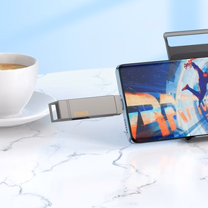 Pendrive 128GB USB 3.2 (USB A + USB C) Hoco UD15 harmaa
