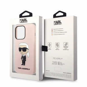 Karl Lagerfeld KLHCP14LSNIKBCP iPhone 14 Pro 6.1" kovakuori vaaleanpunainen/vaaleanpunainen Silicone Ikonik