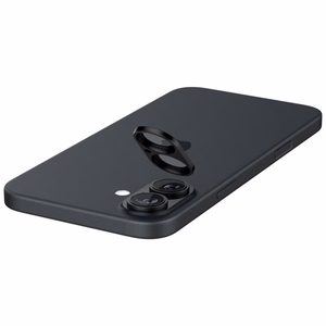 Spigen Optik GLAS.TR Kameransuoja 2-PACK iPhone 16 / 16 Plus:lle - musta