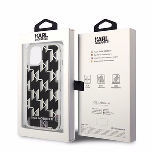 Karl Lagerfeld KLHCP14SLMNMK iPhone 14 6.1 kovakuori musta / musta Liquid Glitter Monogram