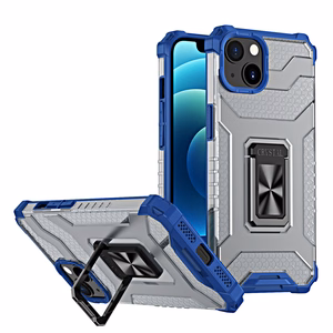 Crystal Ring Case Kickstand Kova Rugged Cover iPhone 13 mini sininen sininen